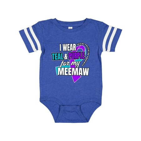 

Inktastic Suicide Prevention I Wear Teal and Purple for My Meemaw Gift Baby Boy or Baby Girl Bodysuit