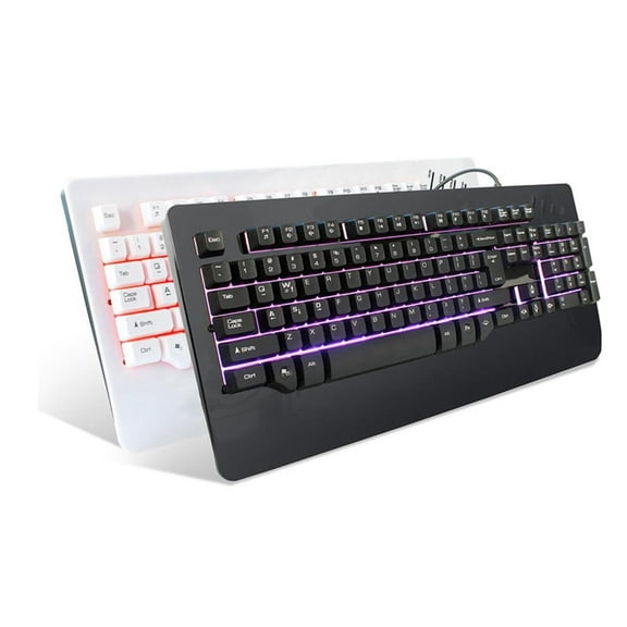 KG32 USB Wired Gaming backlit Illuminated Keyboard with Similar Mechanical Touch Feeling Big version(Black)