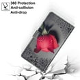 thumbnail image 7 of Feishell Wallet Case for Google Pixel 7 Pro 6.7 inch,Shockproof Stylish Pattern PU Leather Magnetic Clasp Folio Flip Holder Card Slots Slim Phone Cover with Wrist Strap,Red Rose, 7 of 7