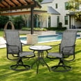 thumbnail image 3 of Patio Swivel Chairs Set of 8, Outdoor Dining Chairs with All-Weather Textilene Mesh and Metal, High Back, Patio Swivel Chairs for Patio, Deck, Garden, and Backyard（Gray）, 3 of 7