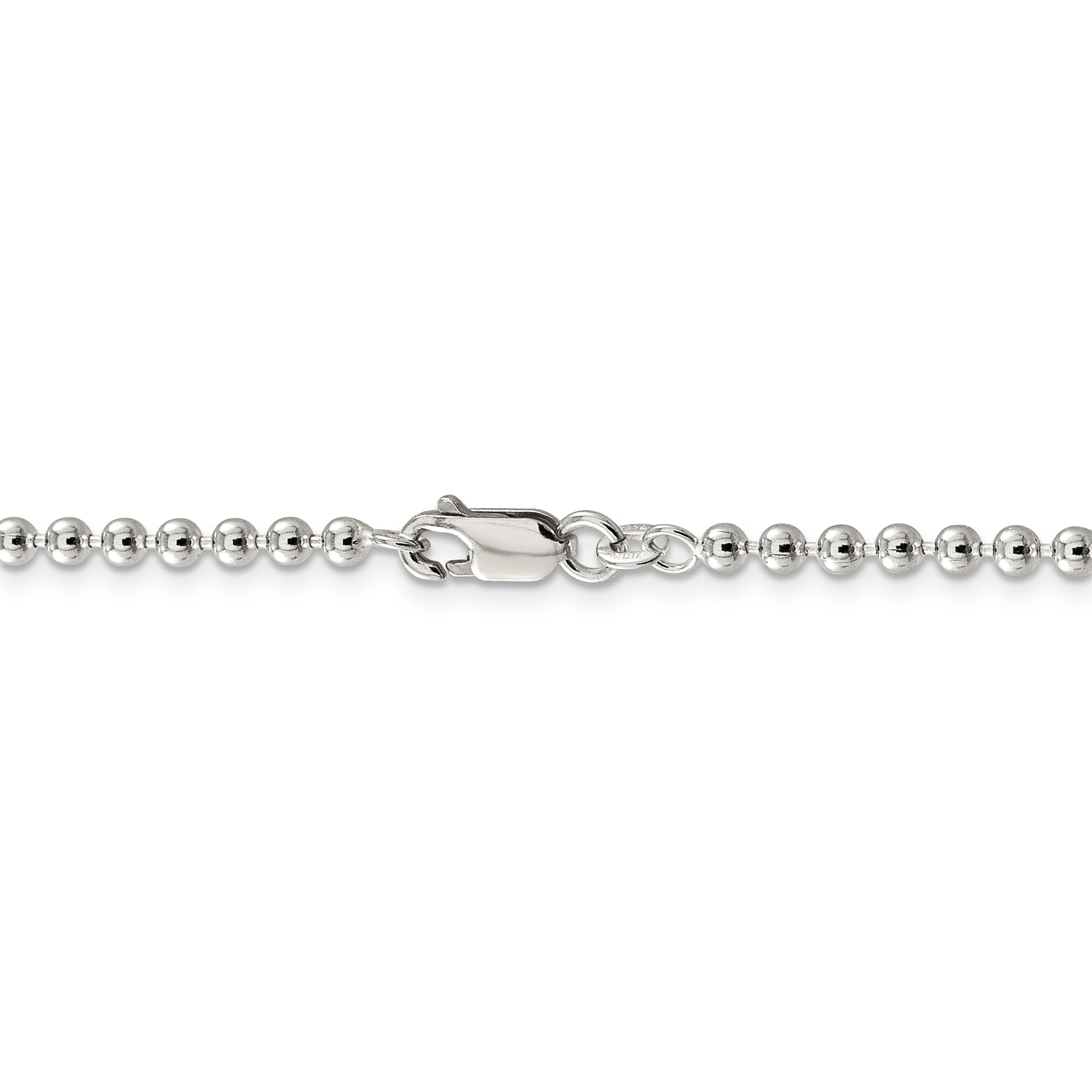 925 Sterling Silver 3mm Ball Bead Chain, Size: 24