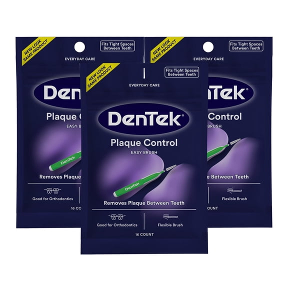 DenTek Easy Brush Plaque TSF6 Control Interdental Cleaners, Tight, 16 Count, 3 Pack