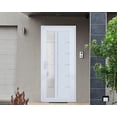 thumbnail image 2 of Front Exterior Prehung Metal-Plastic Door Frosted Glass / Manux 8088 White Silk / Office Commercial and Residential Doors Entrance Patio Garage 36" x 80" Right-hand Inswing, 2 of 5