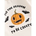 thumbnail image 6 of Baby Boy Girl Halloween Outfits Funny Letter Long Sleeve Sweatshirt Romper Newborn One Piece Bodysuit Fall Winter Clothes, 6 of 8