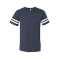 thumbnail image 2 of LAT Mens Fine Jersey Crew Neck Short Sleeve Football Tee (6937) Vintage Navy/Blended White, L, 2 of 3