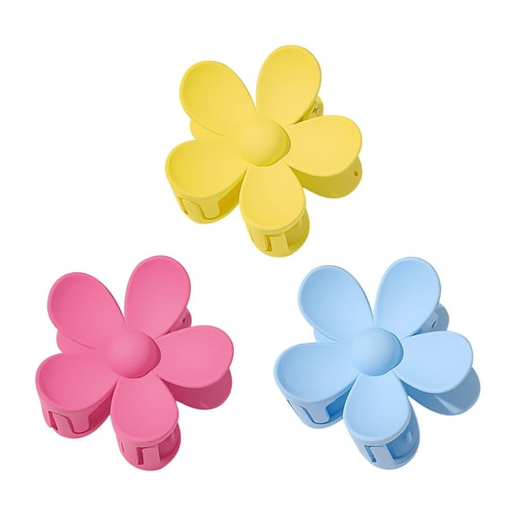Kiplyki 3Big Flower Bright Color Girl Hair Catching Hairpin Accessories