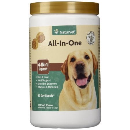 NaturVet All-In-One Veterinarian formulated Complete Health Solution for Dogs, 120 (Best Dog Vitamins For Skin And Coat)