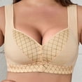 thumbnail image 4 of Hilenly Women's Plus Size Front Closure Bra Unpadded Wireless Support Minimizer Bra Comfortable Everyday Bra, 4 of 9