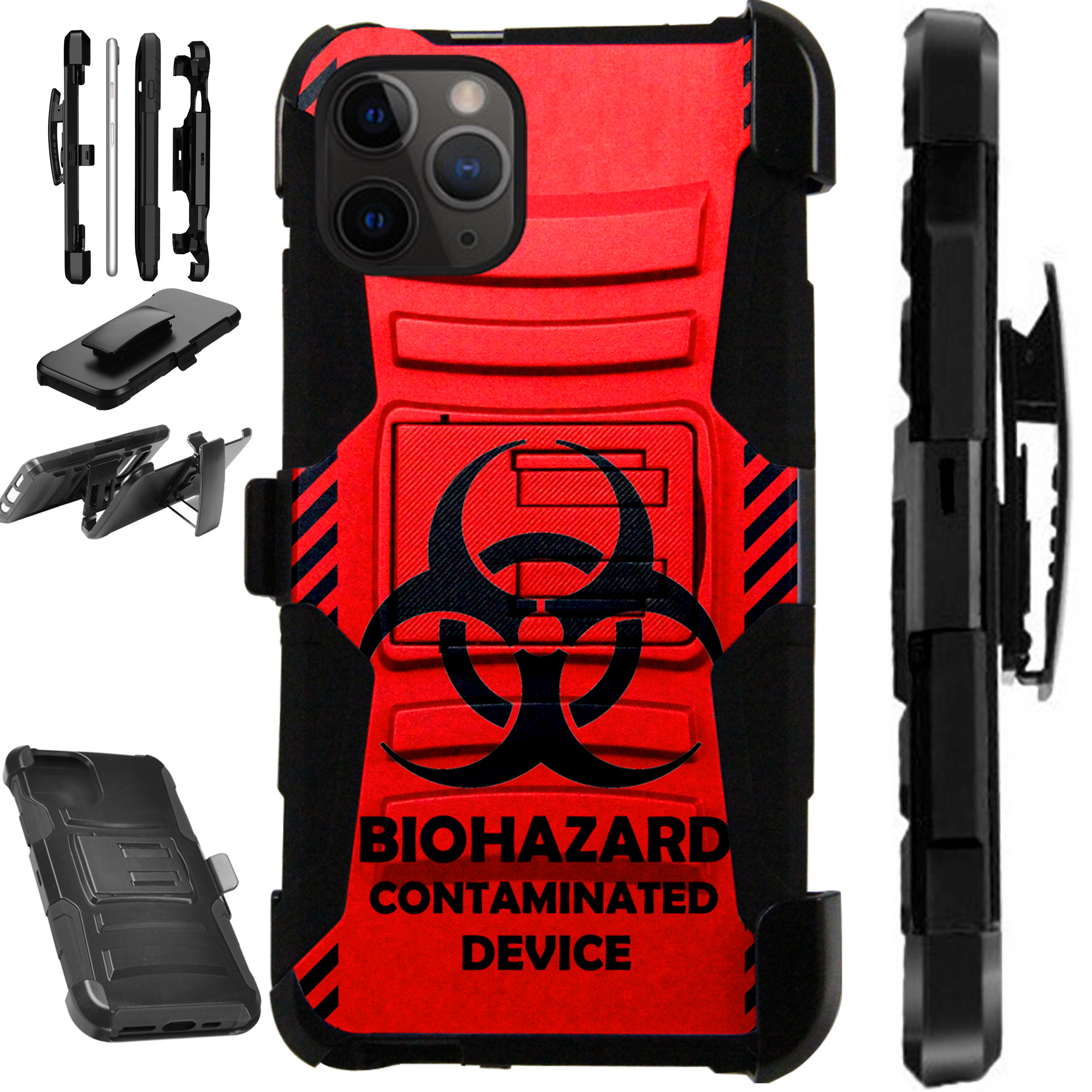 Compatible With Apple Iphone 12 Pro Max 6 7 Hybrid Luxguard Holster Phone Case Cover Red Biohazard Walmart Com Walmart Com