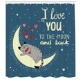 thumbnail image 3 of Ambesonne I Love You Shower Curtain, Sleepy Cat Hearts, 69"Wx84"L, Pale Yellow Warm Taupe, 3 of 3