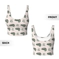 thumbnail image 6 of Sports Bra For Women, Cartoon Cute Chameleon Green Sports Bras For Women High Support, Workout Tank Tops Woman With Removable Cups, 6 of 8