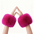 thumbnail image 2 of Women's Faux Fur Wrist Cuffs Winter Furry Wristbands Fluffy Fur Cuff Bracelets Arm Warmers, 2 of 3