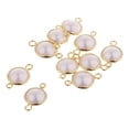 thumbnail image 6 of HOMYL 2x10 Pieces Round Cabochon Connector Pendants Charms with Double Bail Gold 2 Pcs, 6 of 8