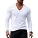thumbnail image 1 of Ceisia Men's Slim-Fit Long-Sleeve V-Neck T-Shirt Multi-Solid for Summer Casual Gift, 1 of 6