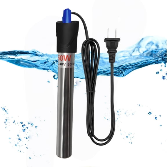 Zengdainm 50W Small Aquarium Heater, Stainless Steel Tank Heater for 5 Gallon Fish Tank, Betta Tank Heater with Auto Thermostat, Explosion Proof Submersible Heater for Turtle Tank