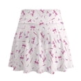 thumbnail image 6 of FUIALDOLG Pink Bow Golf Skort Plus Size Womens Athletic Skorts with Pocket,High Waisted Pleated Tennis Skirt Casual Summer A-line Skirts Sport Wear,M, 6 of 8