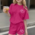 thumbnail image 2 of Ensemble Deux Pièces pour Filles, Haut à Manches Courtes et Short, Col Rond, Tenue d'Été Décontractée avec Petits Imprimés, 2 of 8