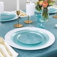 thumbnail image 2 of 6.3″ & 8.6″ Edge Collection Teal Pearl Plastic Plates Combo Set, 24-Piece Elegant Disposable Dinnerware for 12 Servings, Party & Event Use, 2 of 6