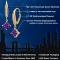 thumbnail image 2 of Gem Stone King 10K Yellow Gold Purple Amethyst and Lab Grown Diamond Earrings for Women | 1.39 Cttw | Gemstone February Birthstone | Princess 5MM, 2 of 6