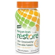 Fergon Iron Restore 60 Chewable Tablets - Gentle on Stomach, Non-Constipating - 27mg Iron for Energy Support