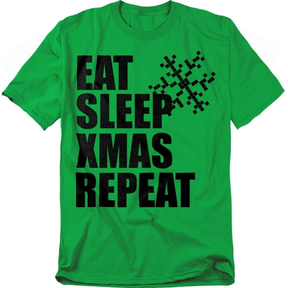 Generic: Christmas T-Shirt Christmas Repeat Unisex Graphic Tee For Men & Women Kelly Green
