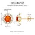thumbnail image 6 of Rosec Jewels Natural Fire Opal Stud Earrings for Women (AAA Grade) - Opal Diamond Earrings - Ready to Gift with Jewelry Box, 18K Yellow Gold, 6 of 8