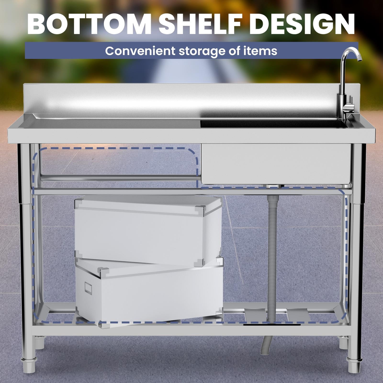 Utility Sink, Commercial Sink, Stainless Steel Sink, Freestanding Sink, Single Bowl Sink, Garage Sink, Kitchen Sink, Laundry Sink, Workshop Sink, Heavy Duty Sink, Rustproof Sink