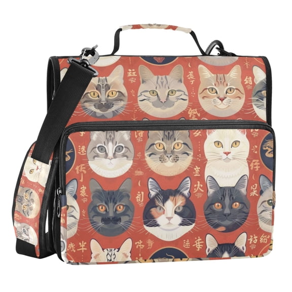 ALAZA Zipper Binder Different Cats 3 Ring Trapper Keeper File Folder Organizer Bag