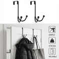 thumbnail image 4 of HFHOME 2Packs Over The Door Double Hanger Hooks, Metal Twin Hooks Organizer for Hanging Coats, Hats, Robes, Towels- Black, 4 of 12