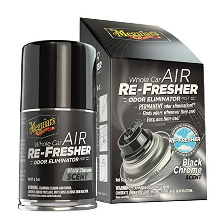 Meguiar's G181302 Whole Car Air Re-Fresher Odor Eliminator Mist, Black Chrome Scent, 2