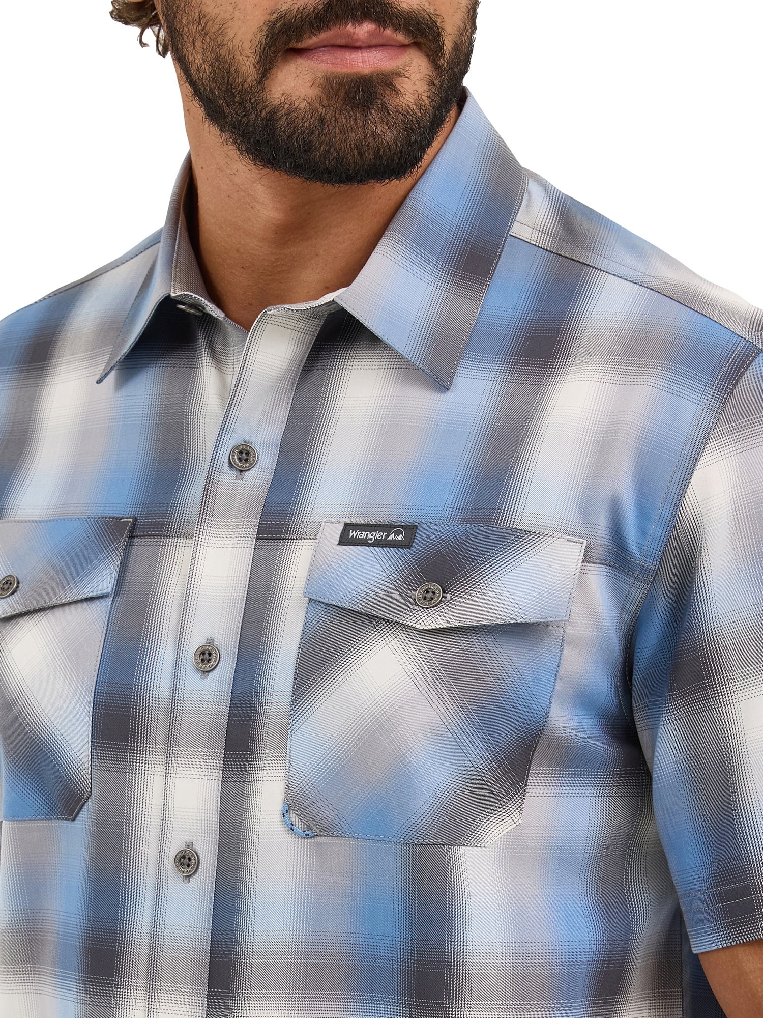 Wrangler® Men's Outdoor Short Sleeve Utility Shirt with Moisture Wicking, Sizes S-5XL