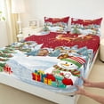 thumbnail image 3 of Castle Fairy Santa Claus Snowman 3Pcs Twin Sheet Sets for Preppy Children Teens,Merry Christmas Tree Twin Fitted Sheet,Xmas Festival Theme Breathable Flat Sheet,Microfiber Bedroom Decor, 3 of 7