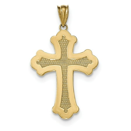 14k Yellow Gold Polished Cross Pendant