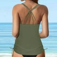 thumbnail image 4 of Efsteb Swimsuits for Women 2025 Two Piece Bikini Tank Tops for Women Two Piece Swimsuits Solid Color Push-Up Padded Swimwear Bathing Suit Blouse Sets (Army Green,XL), 4 of 7