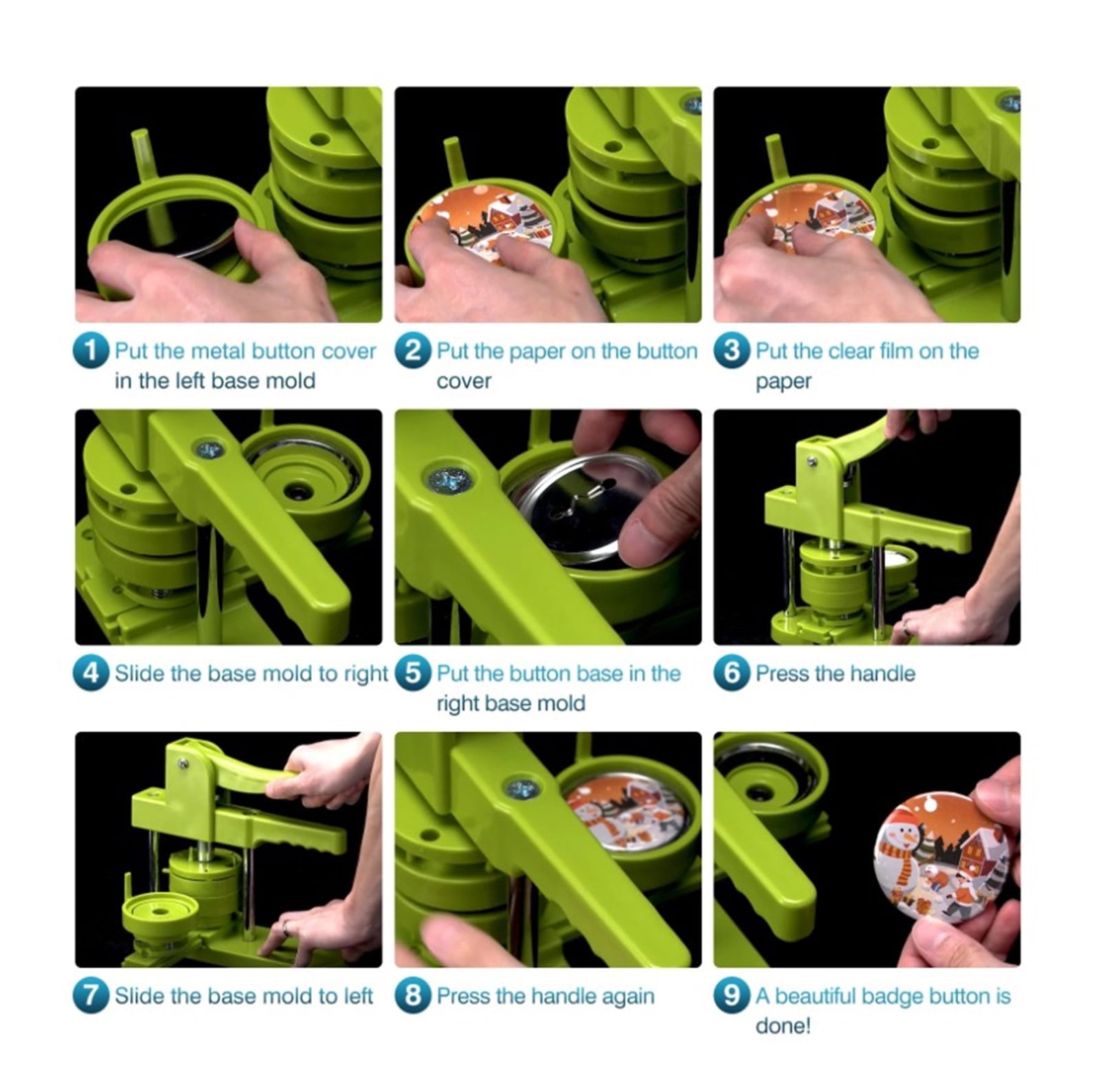 Badge Button Maker Machine, DIY Pin Badges Set Punch Press Maker Machine, DIY Badge Maker Press Machine ,Easy Pressing