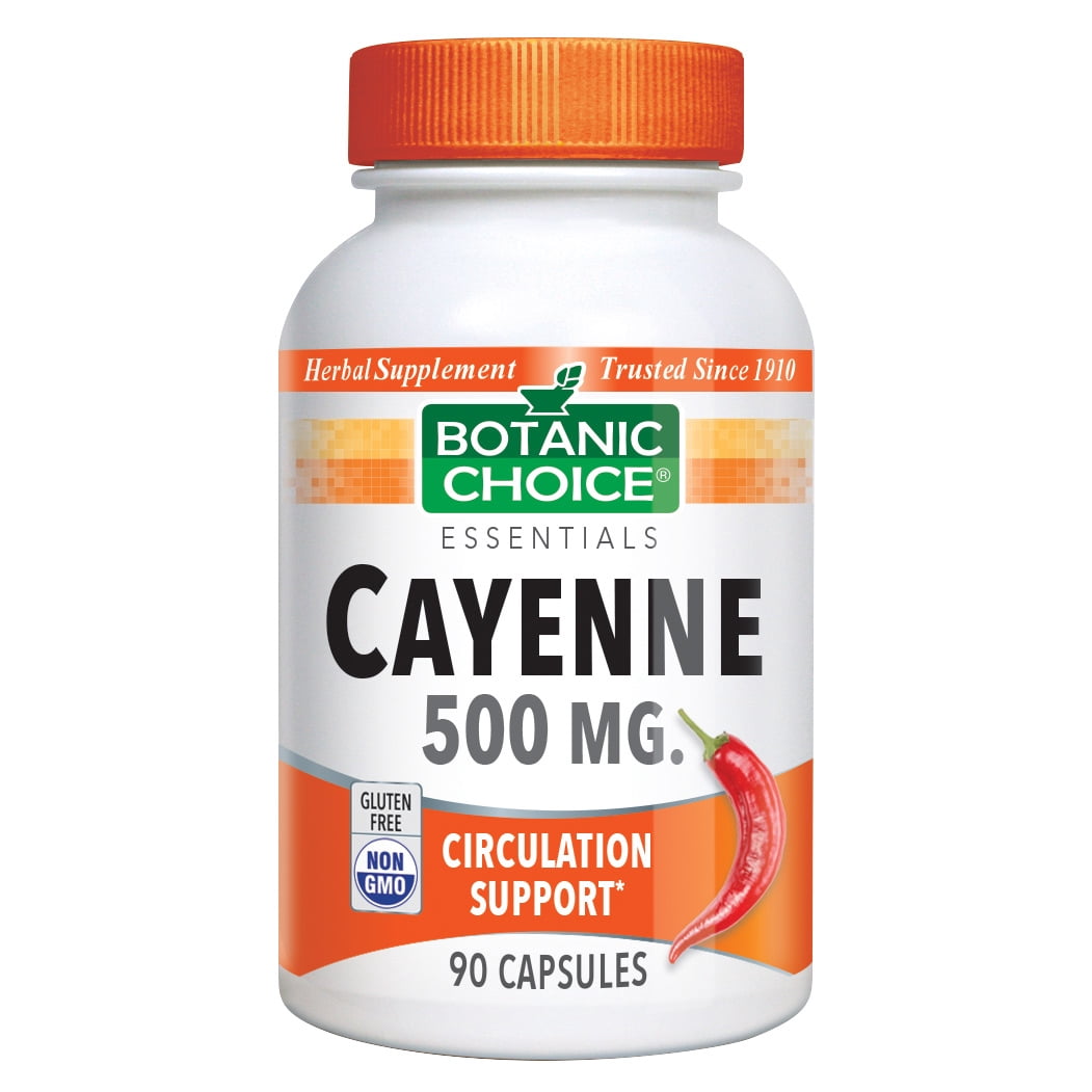 Botanic Choice Cayenne Capsules 500 mg. Circulation Herbal Supplement