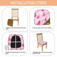 thumbnail image 4 of Pink Christmas Tree Seat Covers for Dining Room Chairs Set Of 6,Stretch Printed Washable Chair Seat Cover with Elastic Ties and Button,Removable Waterproof Couch Cushion Covers, 4 of 6
