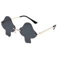 thumbnail image 2 of Harpily Sunglasses Mens Unisex Vintage Mushroom Shape Irregular Sunglasses Tone Retro Irregular Alloy Frame Fashion Shades, 2 of 4
