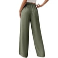 thumbnail image 3 of Women'S High Waist Slim Fit Draped Casual Tie Front Wide Leg Pants Army Green XXL, 3 of 9