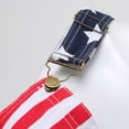 thumbnail image 4 of USA 250th Anniversary Shirt Denim Bib Overall Shorts Romper Stars and Stripes Print Women Dark Blue XXXL, 4 of 7