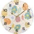 thumbnail image 5 of Dreamtimes Easter Egg Wall Clock, 10 Inch Silent Non Ticking Round Clock Oil Painting Clock Easy to Read Clock for Living Room Bedroom Bathroom Home Decor, 5 of 7