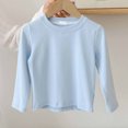 thumbnail image 7 of Boys Girls Cotton Long Sleeve T Shirt Kids Plain Basic Girls Tops Light Blue 4-5 Years, 7 of 7