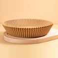 thumbnail image 2 of Zhuge 100 piezas, revestimiento de pergamino antiadherente y resistente al aceite para freidora de aire, revestimiento desechable para freidora de aire de 8 pulgadas (color madera natural), 2 of 5