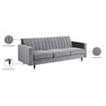 thumbnail image 5 of Maklaine Contemporary Upholstery Velvet Sofa in Gray, 5 of 8
