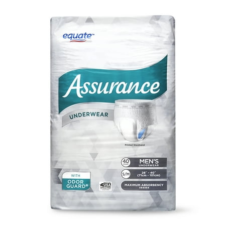 Equate Assurance Underwear for Men, Maximum, S/M, 40 Ct - Walmart.com