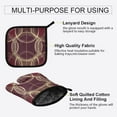 thumbnail image 3 of Yayeee Oven Mitts and Pot Holder Set of 2 Heat Resistant Kitchen Gloves Baking Hot Pad, Gold Abstract Pattern, 3 of 5