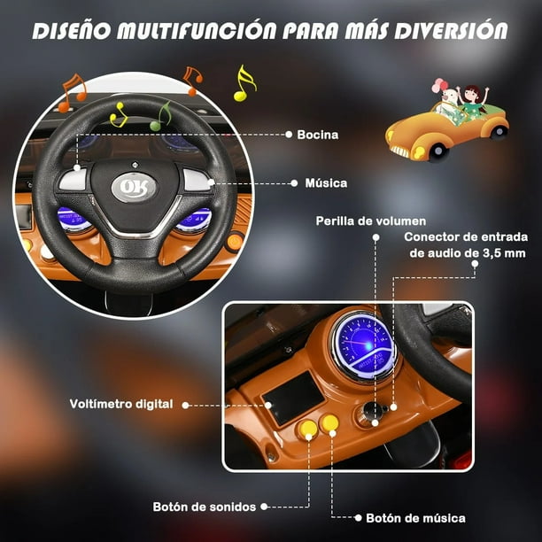 COSTWAY Coche Eléctrico Para Niños 12V Con Motor Dual, 3 Velocidades, Suspensión De Resortes, Control Remoto Y Luces LED – Negro