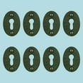 thumbnail image 2 of Black Wrought Iron Keyhole Cover Escutcheon Plate 1.75 In. x 1.13 In. Small Decorative Dresser Cabinet Door Key Hole Plate Lock Cover with Hardware Renovators Supply Manufacturing Pack of 8, 2 of 7