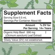 MaryRuths Holy Basil Leaf Liquid Drops, Adaptogenic, Detox, Antioxidant, Vegan, Gluten-Free, Dairy-Free, 1 oz