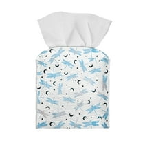 ZUXONGSY Dragonfly Square Tissue Box Covers 2 Packs PU Leather Household Tissue Holder Fashion Tissue Box Decorative Holder Organizer Facial Tissue Case Gifts to Friends Family